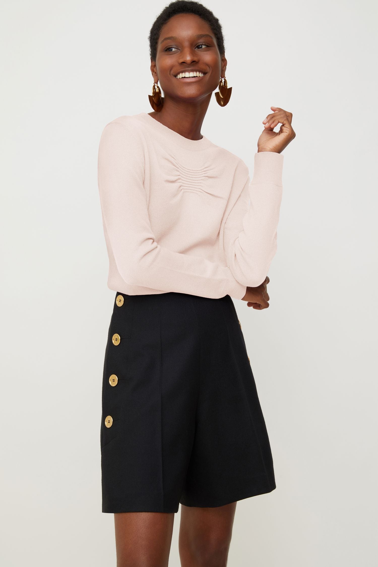 Pull fin en laine et cachemire - Beige Doré