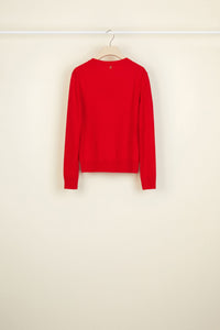Pull fin en laine et cachemire - Rouge