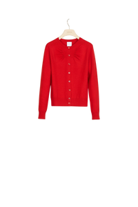 Cardigan fin en laine et cachemire - Rouge