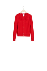 Fine wool and cashmere cardigan
  - Red