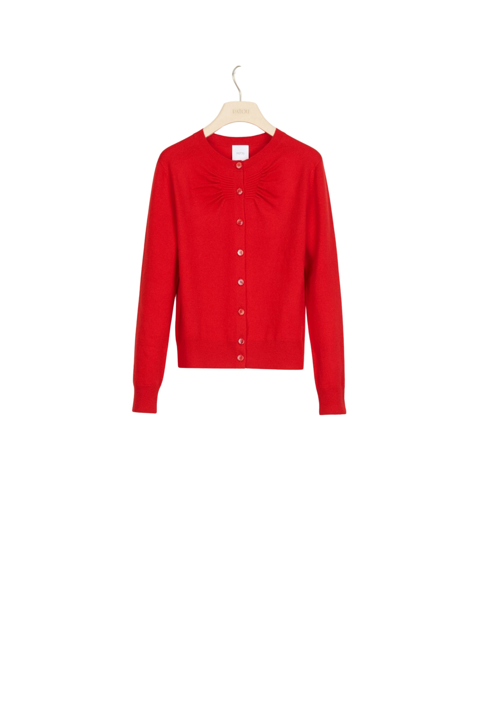 Fine wool and cashmere cardigan
  - Red