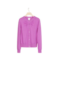 Fine wool and cashmere cardigan - Blackberry