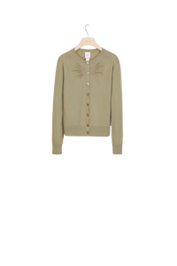 Cardigan fin en laine et cachemire - Kaki