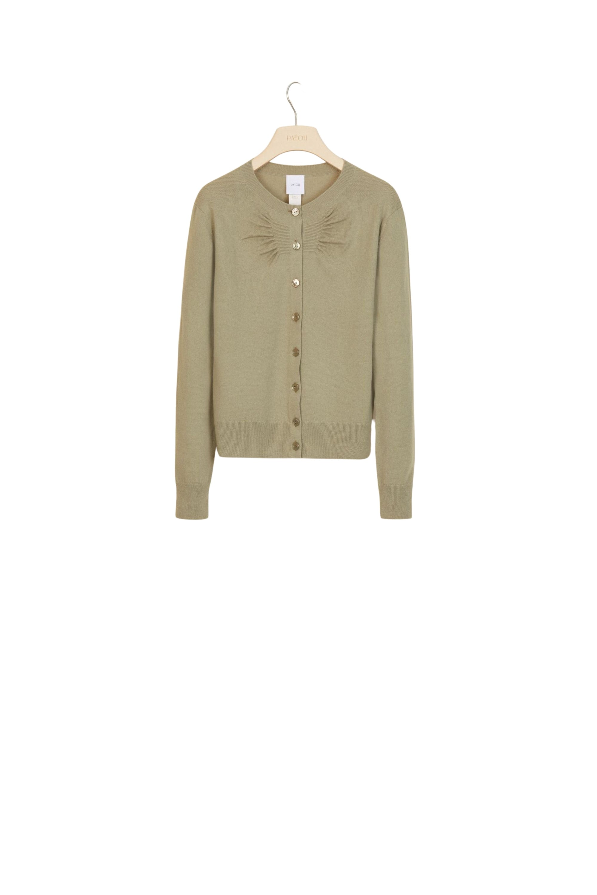 Wool and cashmere cardigan
  - Khaki