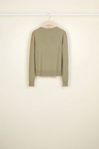 Cardigan fin en laine et cachemire - Kaki