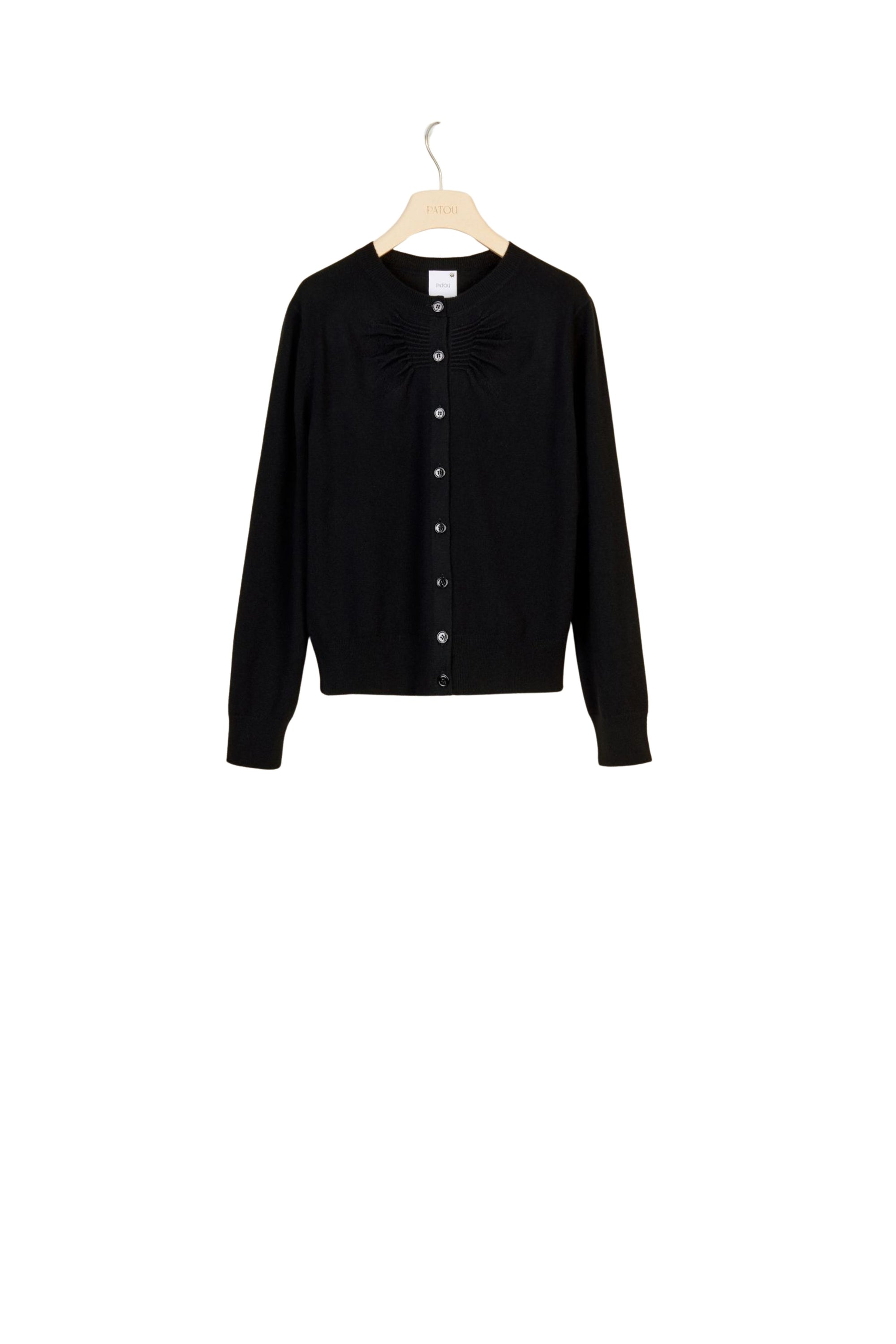Fine wool and cashmere cardigan - Black
