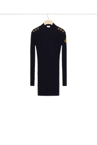 Robe en maille à découpes - Bleu Marine & Noir