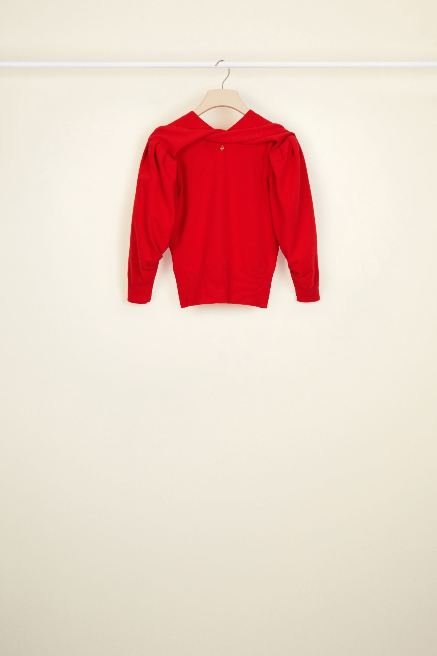 Pull en laine à col twisté - Rouge