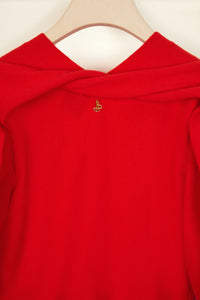 Pull en laine à col twisté - Rouge