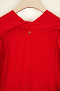 Pull en laine à col twisté - Rouge