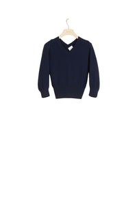 Wool jumper with twisted collar - Navy blue