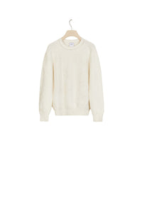 Pull en laine à motifs 3D - Crème