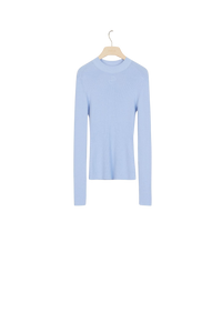 Pull en laine et soie à découpes dos - Bleu