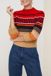 Maxi cardigan en jacquard - Multicolore