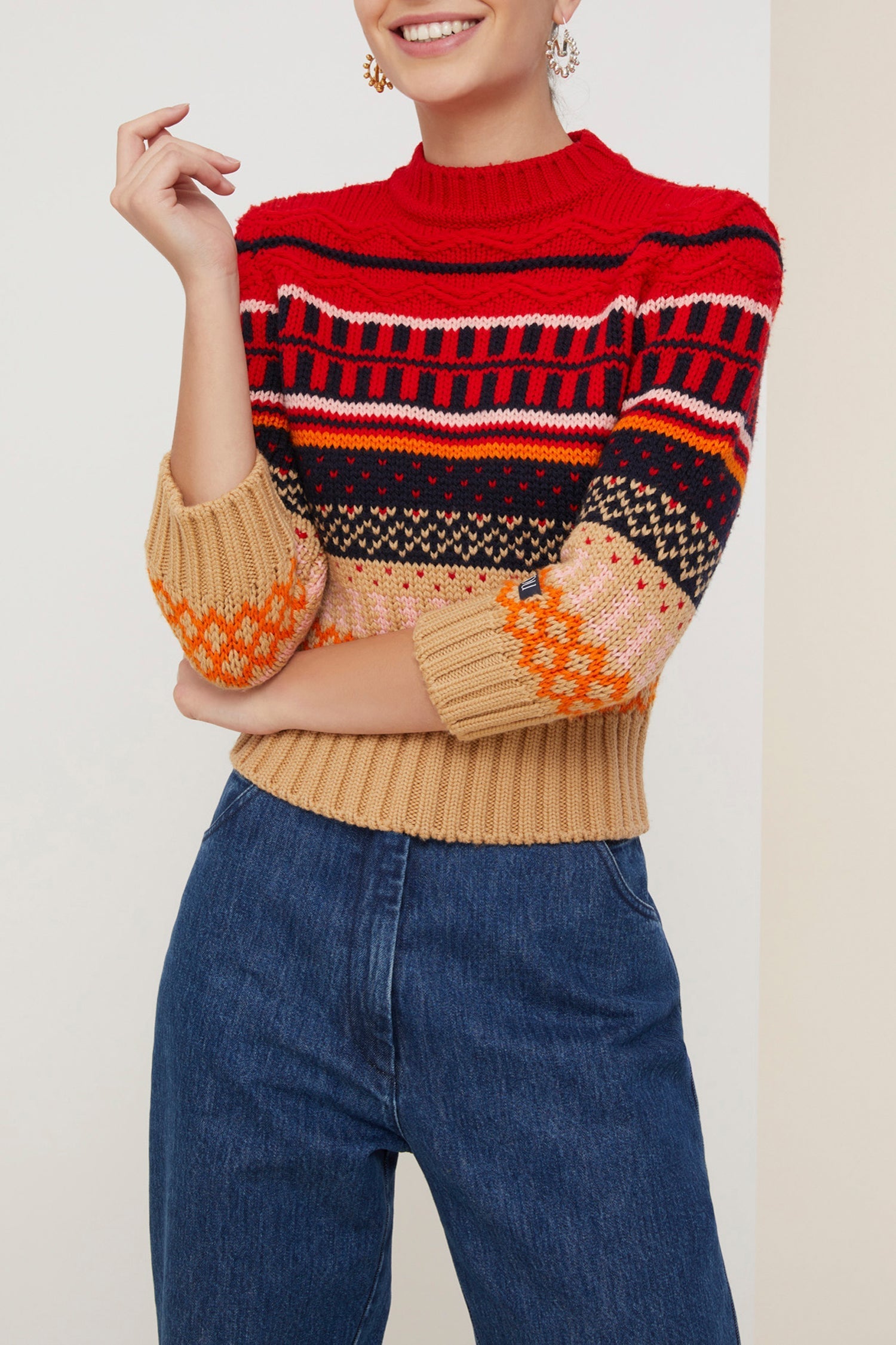 Maxi cardigan en jacquard - Multicolore