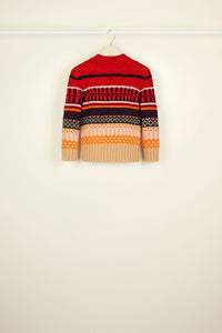 Jacquard wool maxi cardigan - Multicolour