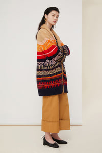 Pull court en jacquard en laine - Multicolore