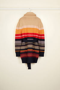 Pull court en jacquard - Multicolore