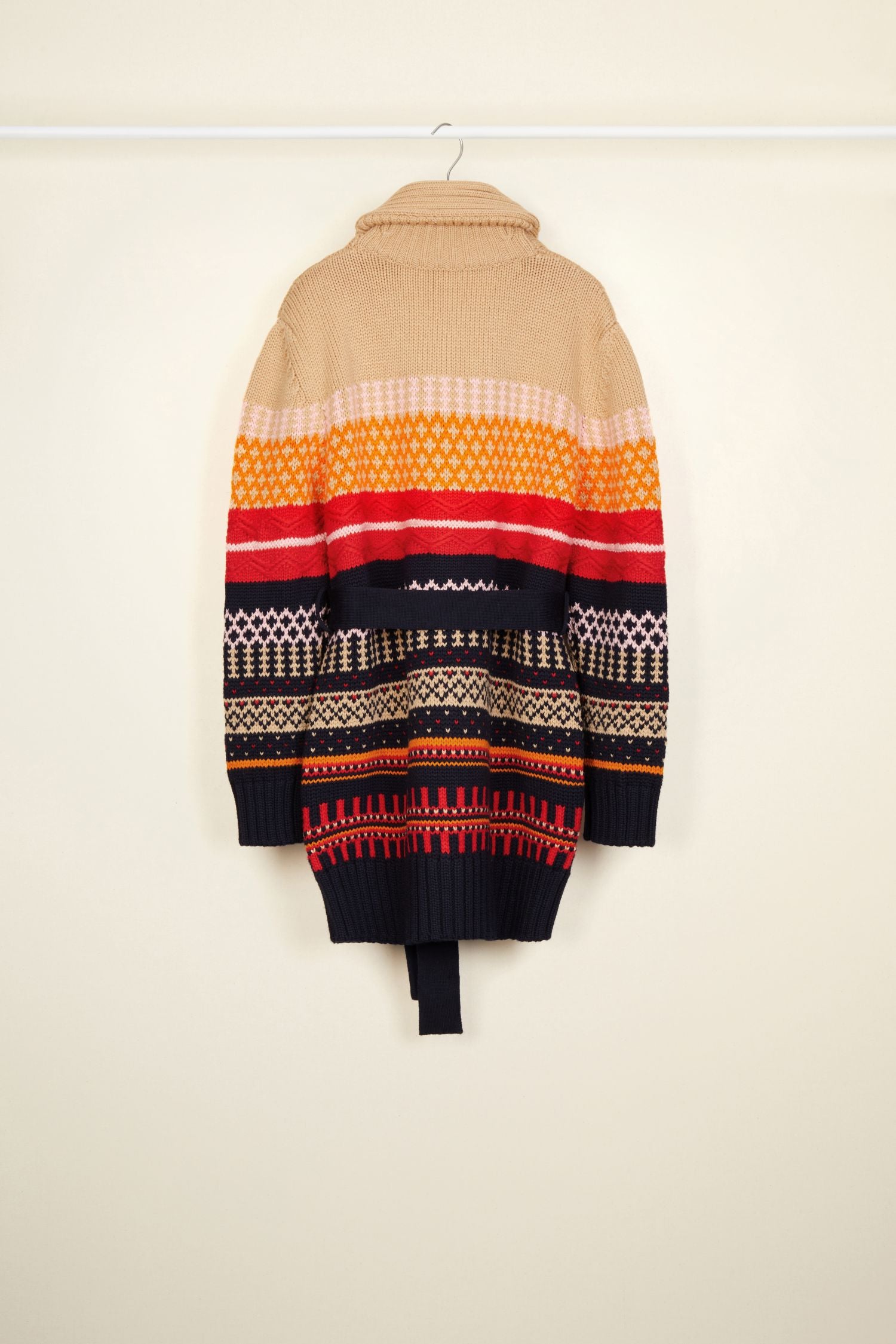 Pull court en jacquard en laine - Multicolore