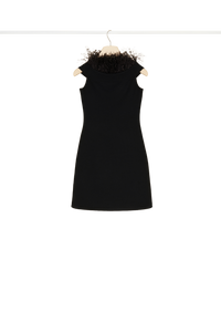 Robe en maille à plumes - Noir