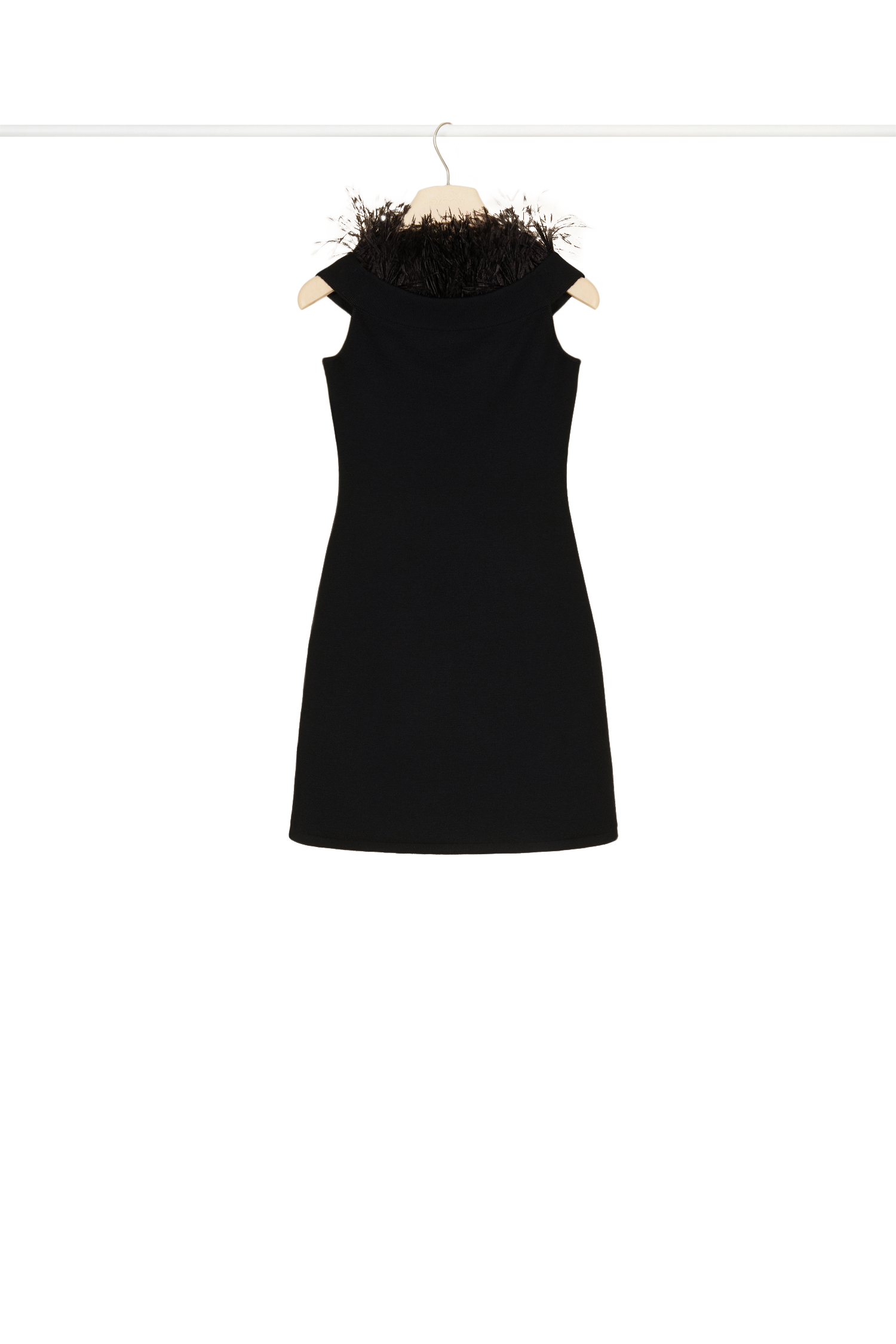 Robe en maille à plumes - Noir