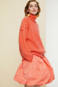 Col roulé en mohair et laine - Corail
