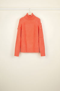 Col roulé en mohair et laine - Corail