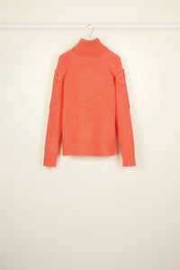 Mohair & wool turtleneck - Coral