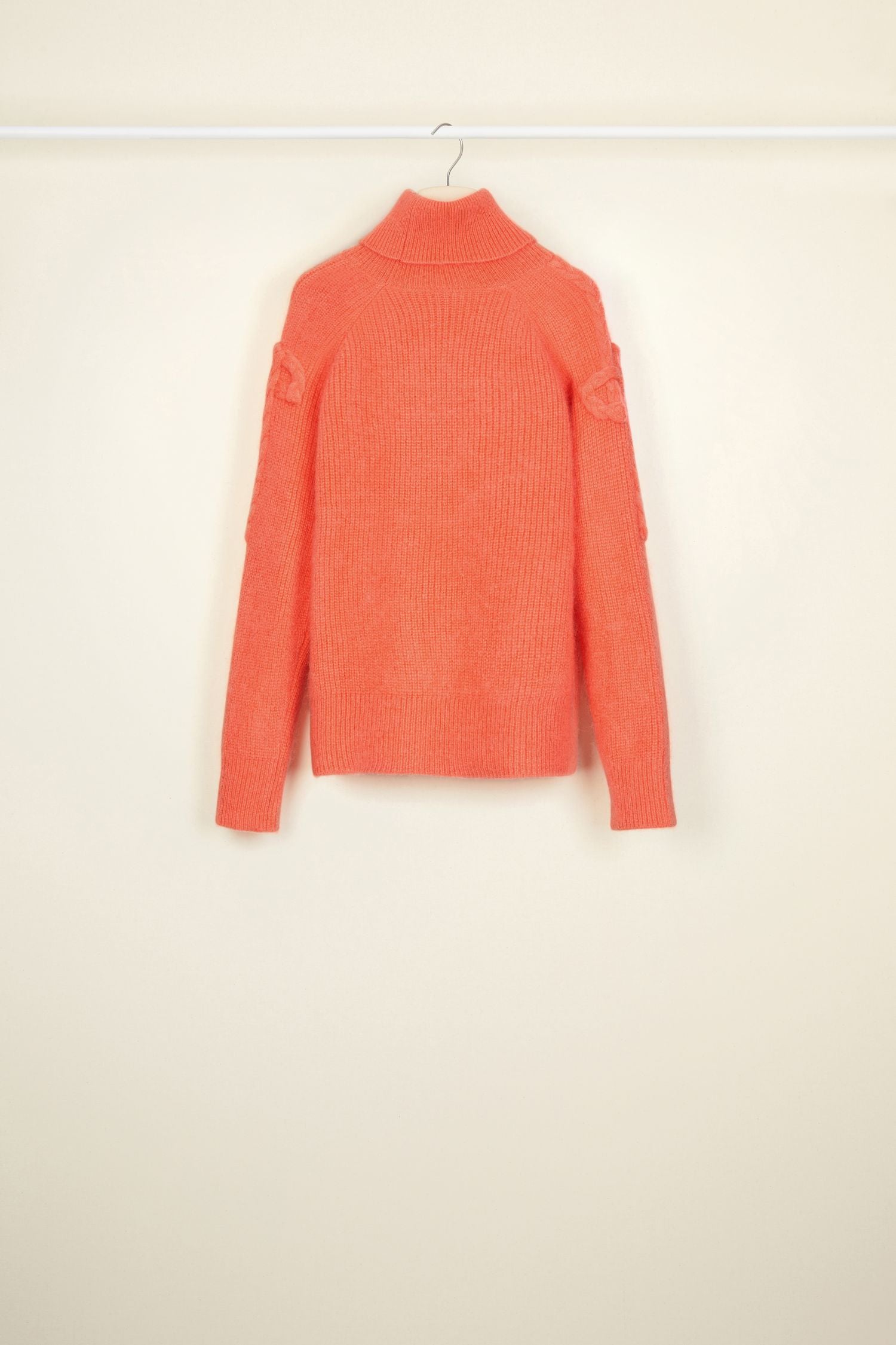 Col roulé en mohair et laine - Corail