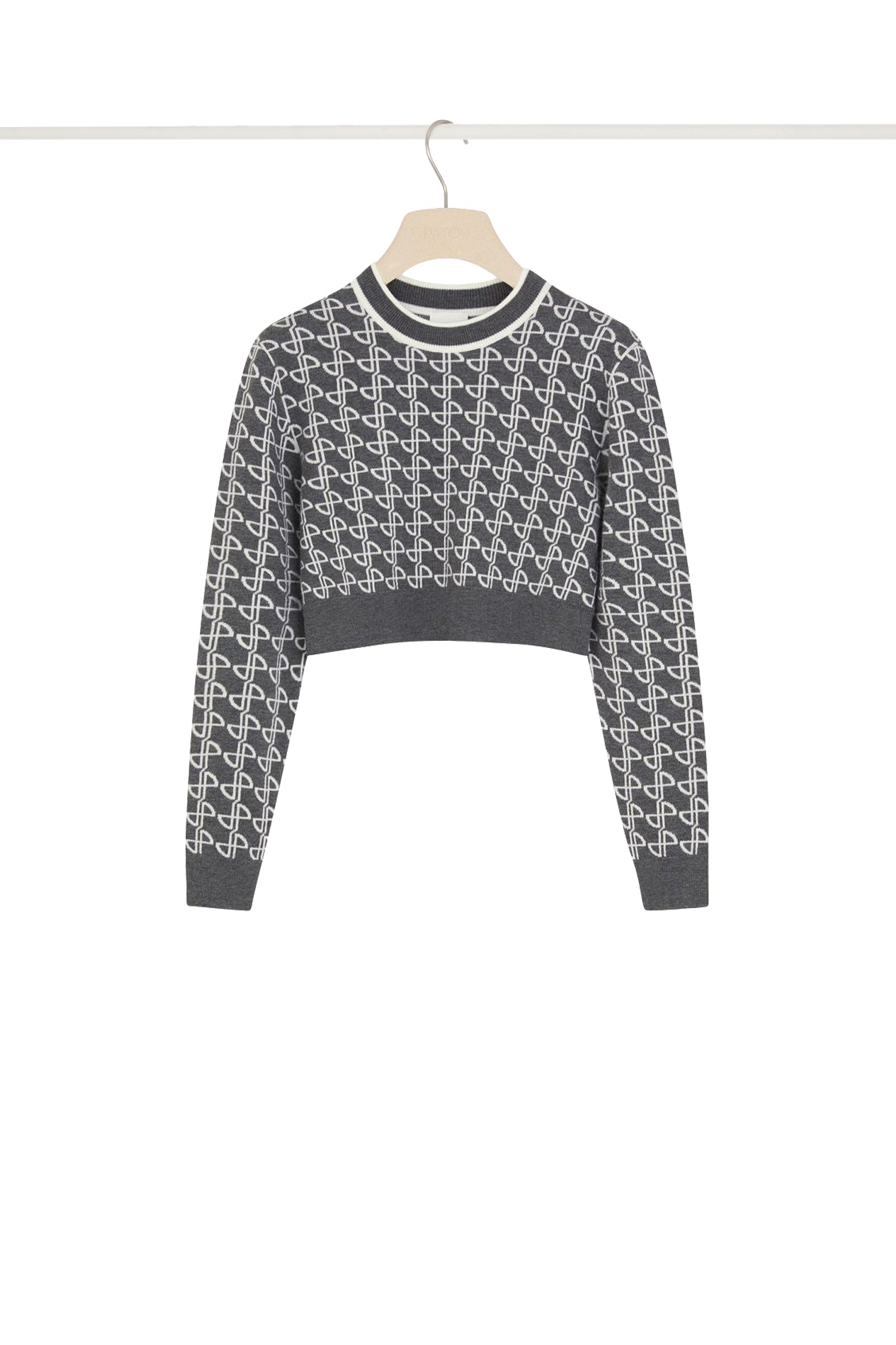 Pull court en laine jacquard éco-responsable - Gris Anthracite Motif Jacquard JP