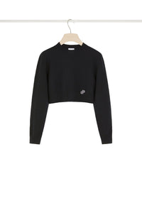 Pull court en laine et cachemire - Noir