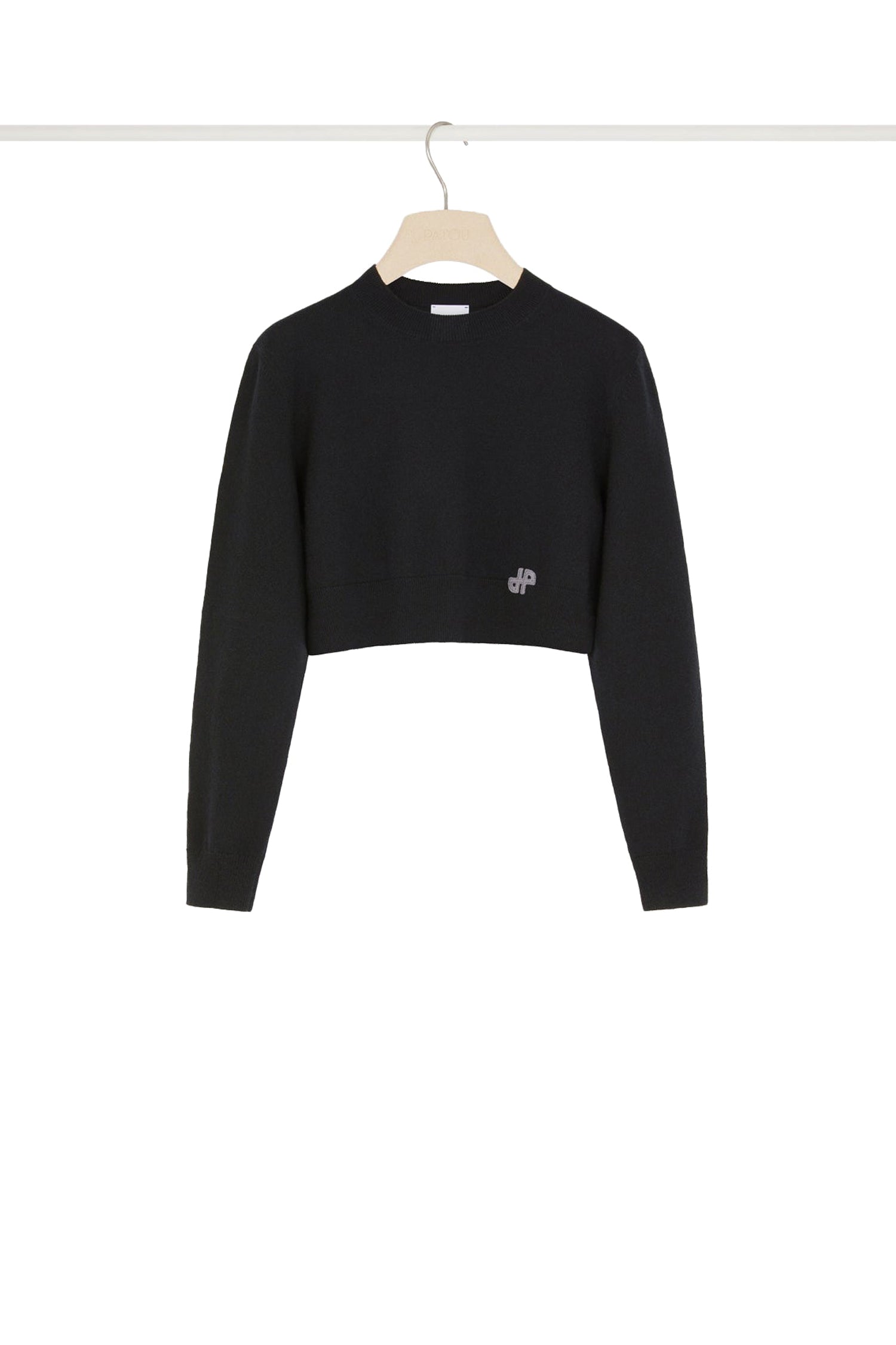 Pull court en laine et cachemire - Noir