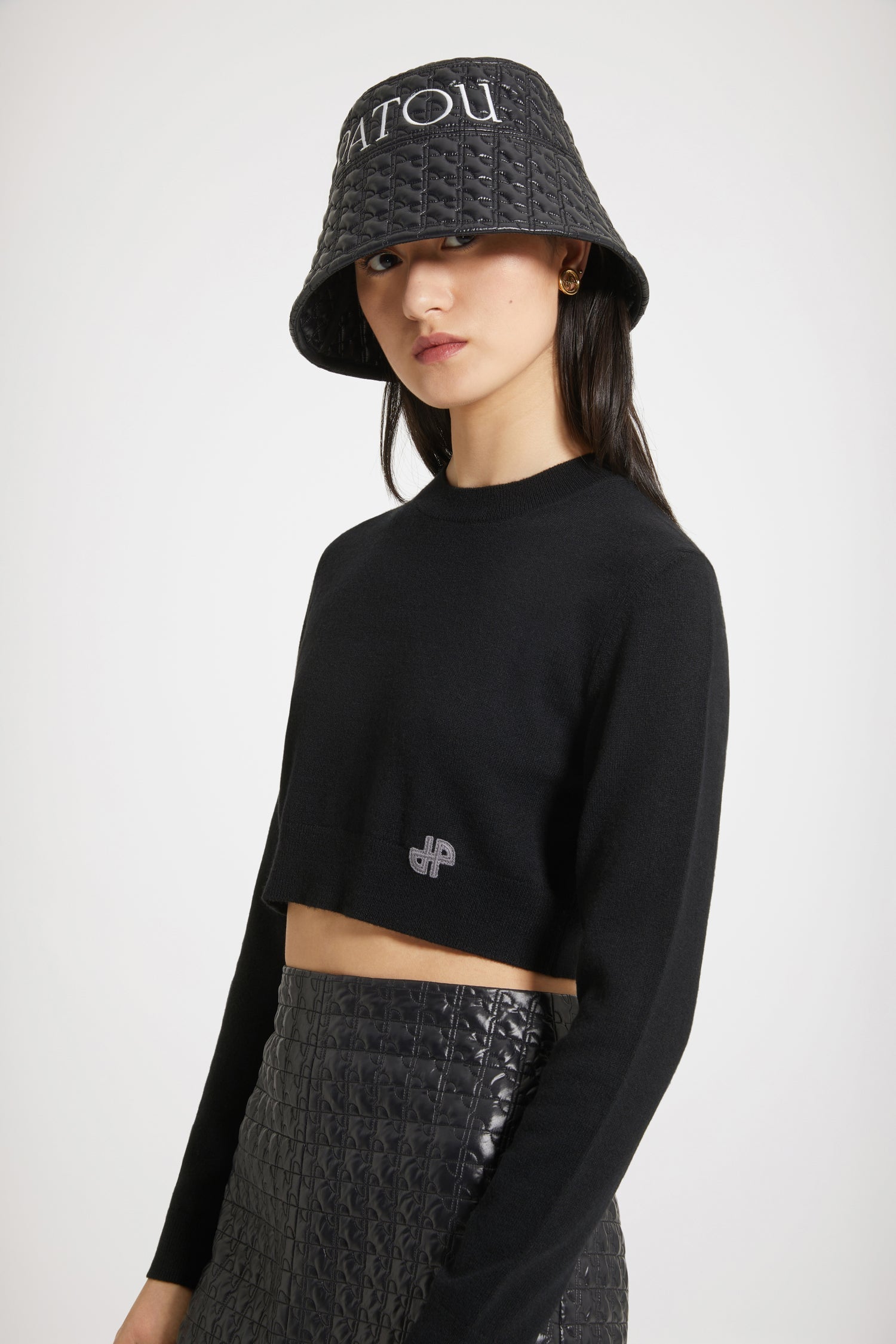 Pull court en laine et cachemire - Noir