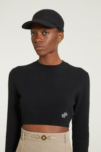 Pull court en laine et cachemire - Noir