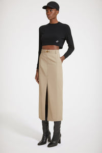 Pull court en laine et cachemire - Noir
