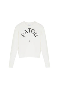 Pull à col rond Patou en laine - Blanc