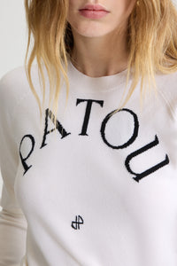 Pull à col rond Patou en laine - Blanc