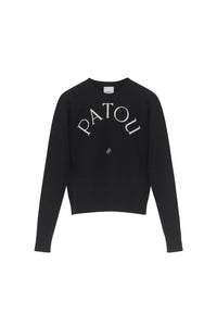 Pull à col rond Patou en laine - Noir