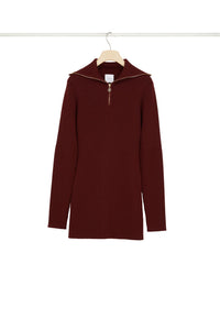 Robe courte en laine côtelée éco-responsable