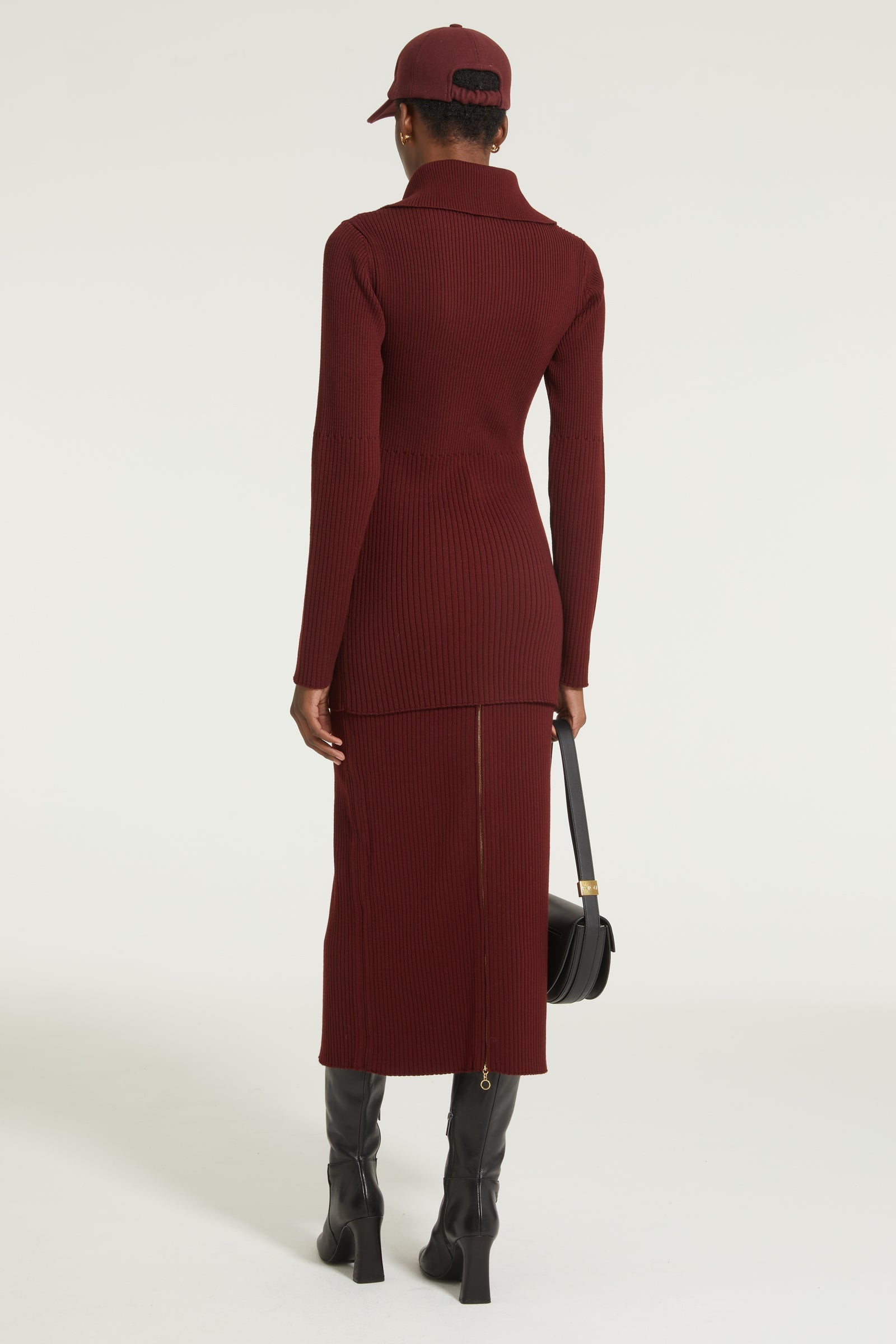 Robe courte en laine côtelée éco-responsable