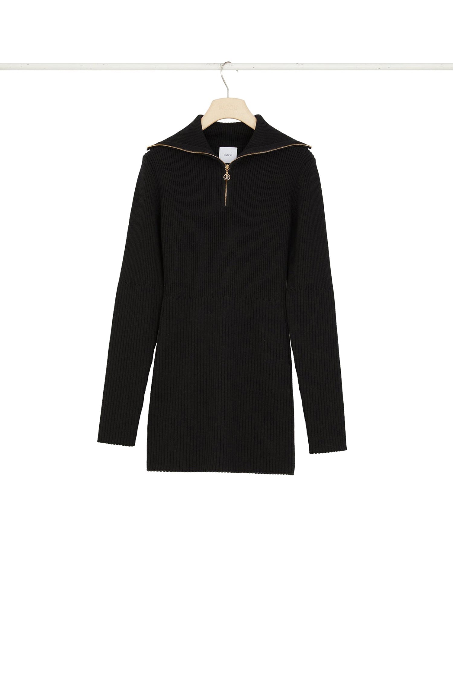 Robe courte en laine côtelée éco-responsable - Noir