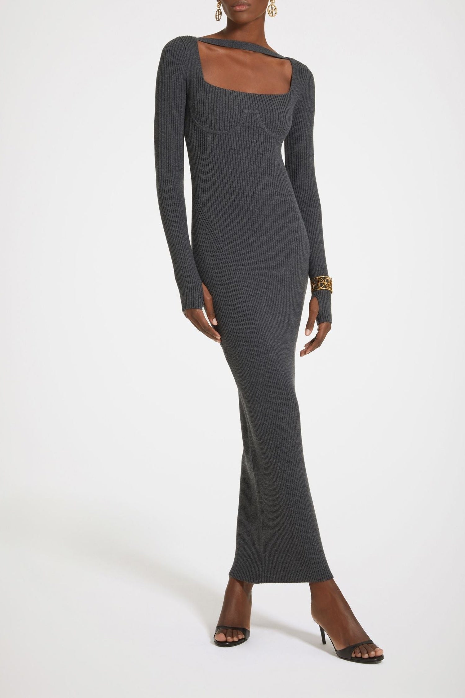Robe corset côtelée en laine mélangée éco-responsable