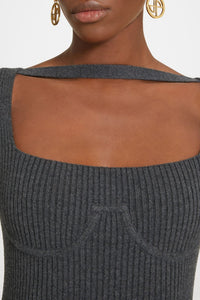 Robe corset côtelée en laine mélangée éco-responsable