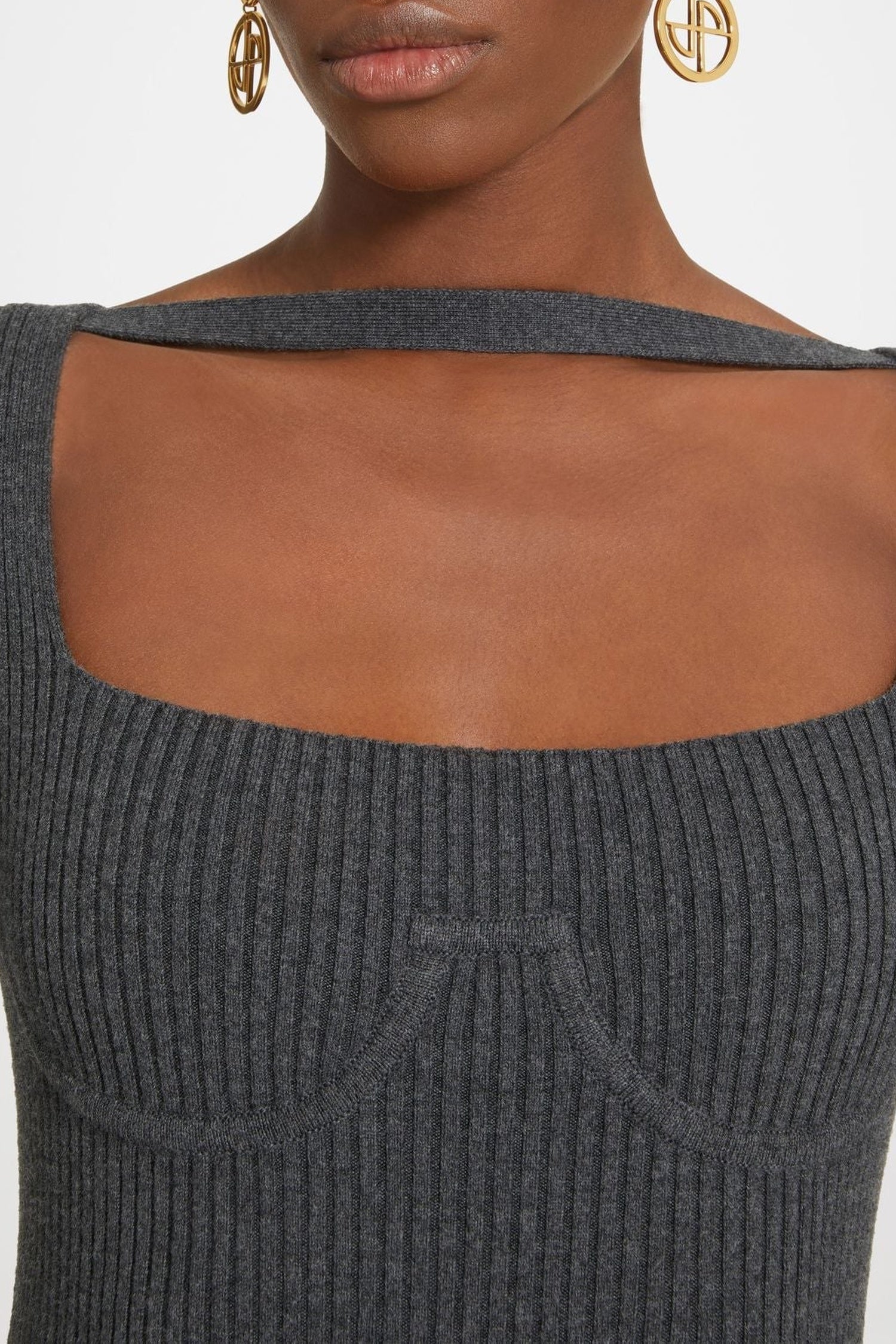 Robe corset côtelée en laine mélangée éco-responsable