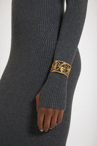 Robe corset côtelée en laine mélangée éco-responsable - Gris Anthracite