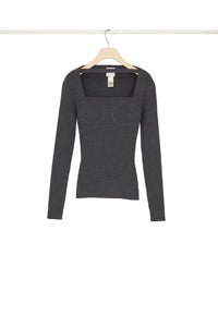 Top corset côtelé en laine mélangée éco-responsable
