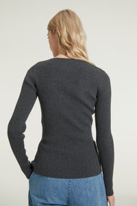 Top corset côtelé en laine mélangée éco-responsable