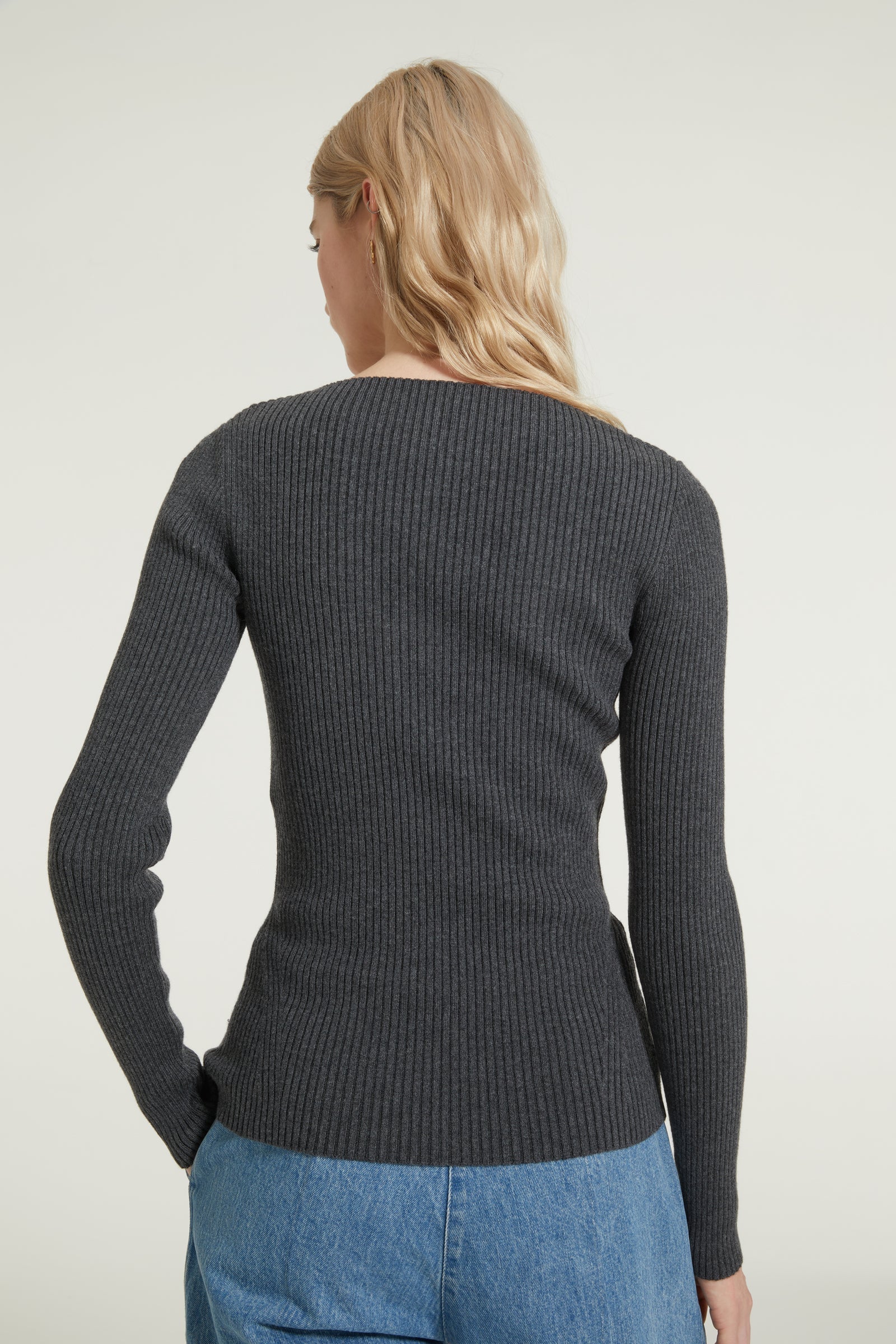 Top corset côtelé en laine mélangée éco-responsable