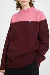 Pull bicolore en laine et cachemire éco-responsables