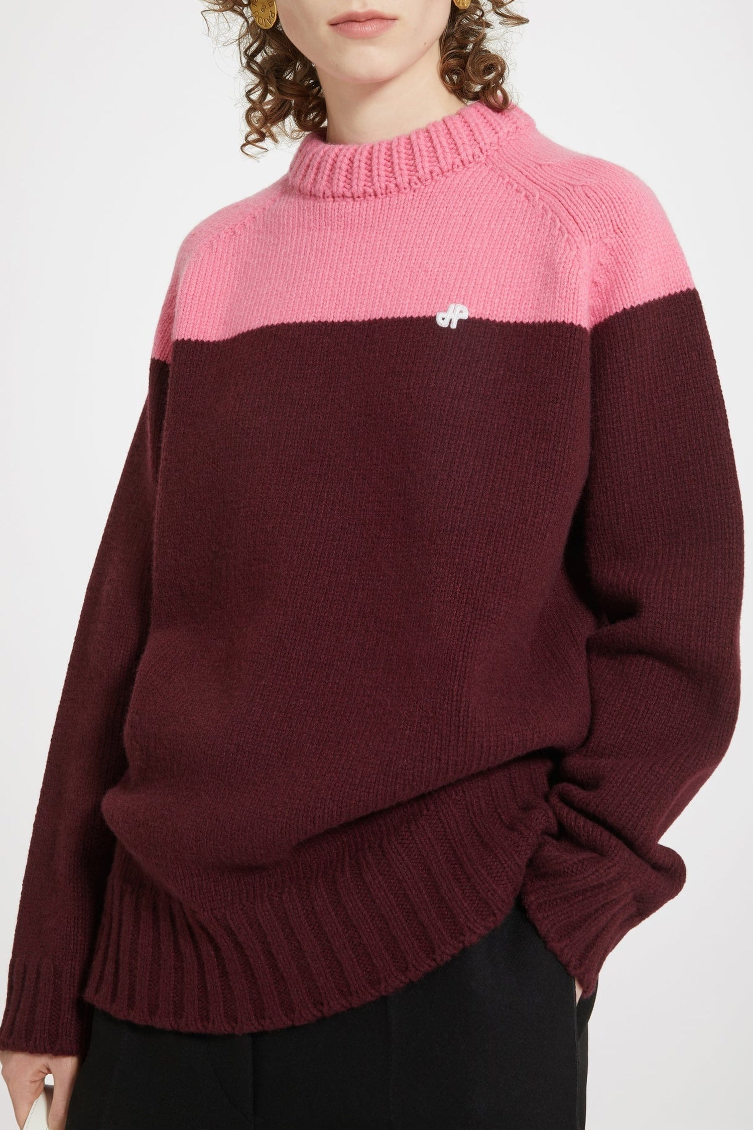 Pull bicolore en laine et cachemire éco-responsables